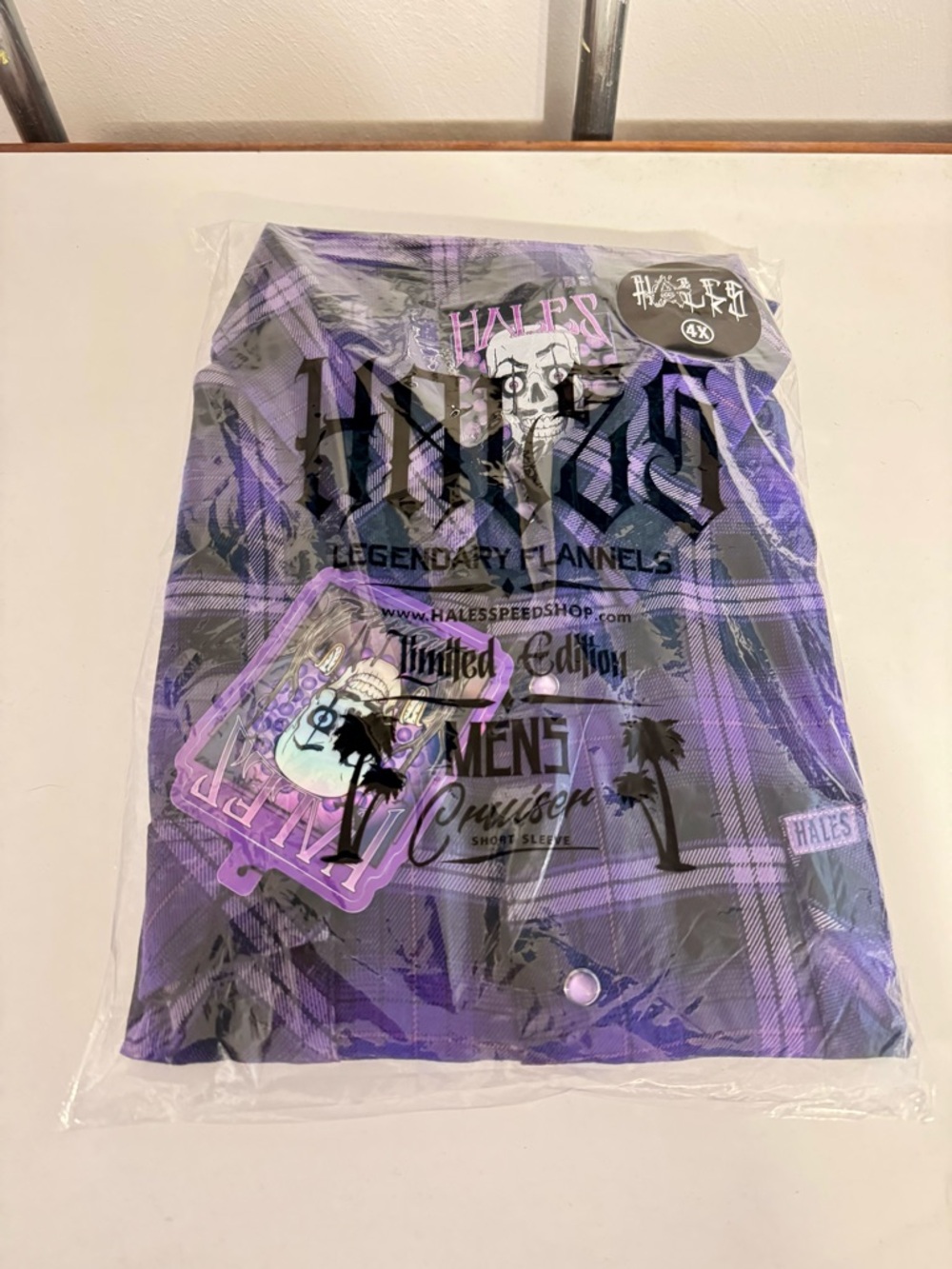 Hale’s Speed Shop “Enigma” Purple Plaid Short-Sleeve Button-Down Shirt